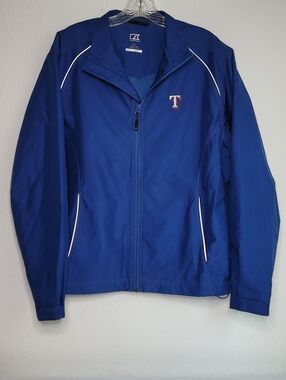 Texas Rangers Royal Blue Cutter & Buck Lightweight Zip Jacket